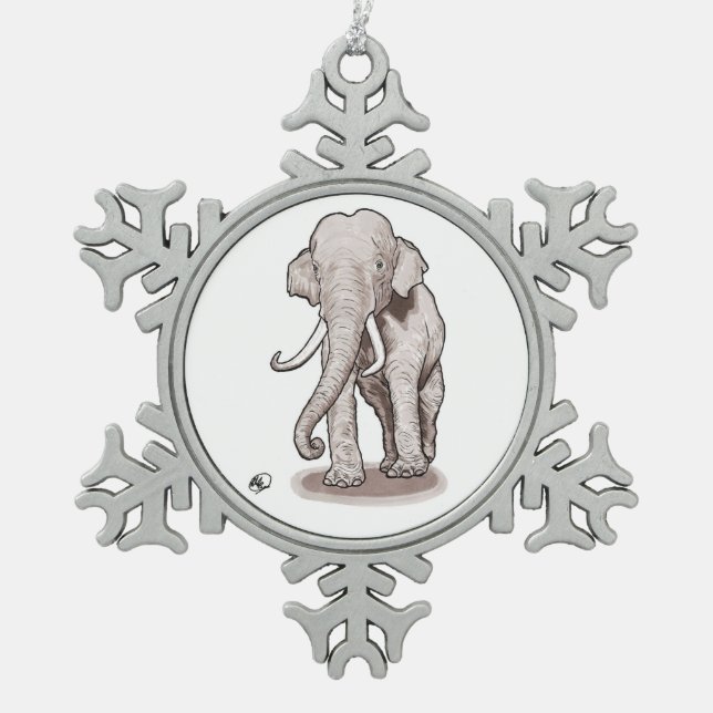 Ornement de flocon de neige d'éléphant de (Devant)