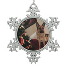 Ornement de flocon de neige d'étain de berger