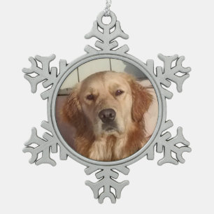 Ornement de flocon de neige d'étain de chien