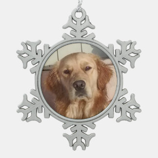 Ornement de flocon de neige d'étain de chien