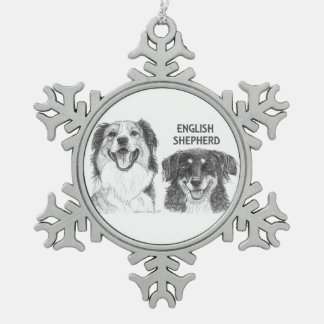 Ornement de flocon de neige du berger anglais