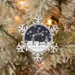 Ornement de flocon de neige du village de Noël
