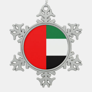 Ornement de flocon de neige en eau avec drapeau de