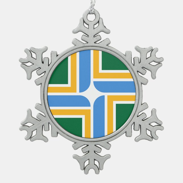 Ornement de flocon de neige en eau avec drapeau Po (Devant)
