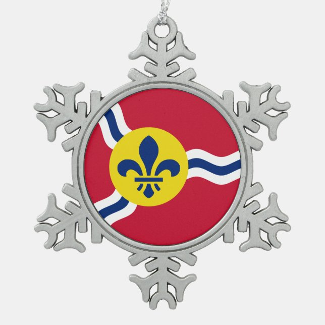 Ornement de flocon de neige en eau avec St. Louis, (Devant)