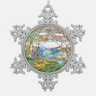 Ornement de flocon de neige en verre souillé de