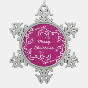 Ornement de flocon de neige rose