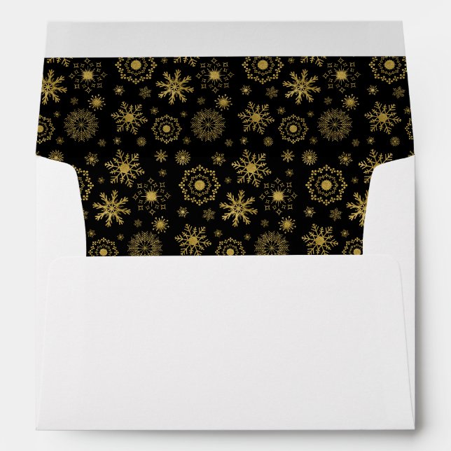 Ornement de flocon d'or Noël Enveloppe de Noël (Dos (Bas))