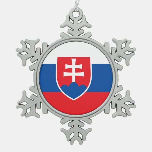 Ornement de flocons de neige avec drapeau de la Sl (Devant)