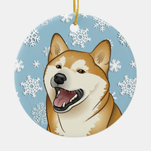 Ornement de flocons de neige de Shiba Inu de