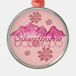 Ornement de flocons de neige rose Silverthorne Col