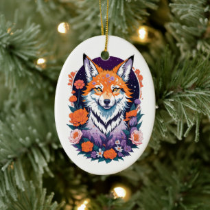 Ornement de Fox coloré mignon