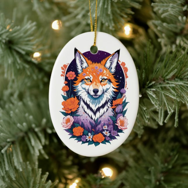 Ornement de Fox coloré mignon (Arbre)