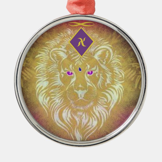 Ornement de fréquence de lion à ailes par blanc (Devant)