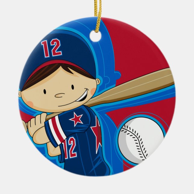 Ornement de garçon de base-ball (Devant)