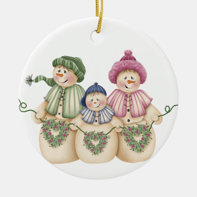 Ornement de garde de famille Snowman (Devant)
