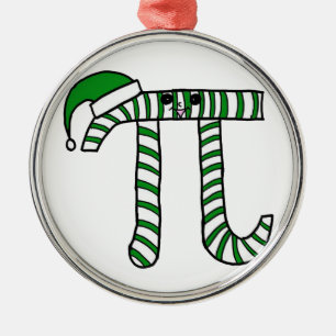 Ornement de geek de maths de Noël pi en vert
