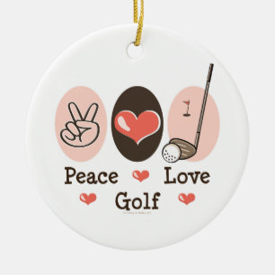 Ornement de golf d'amour de paix