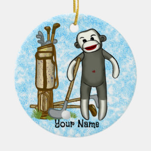 Ornement de golf de Sock Monkey
