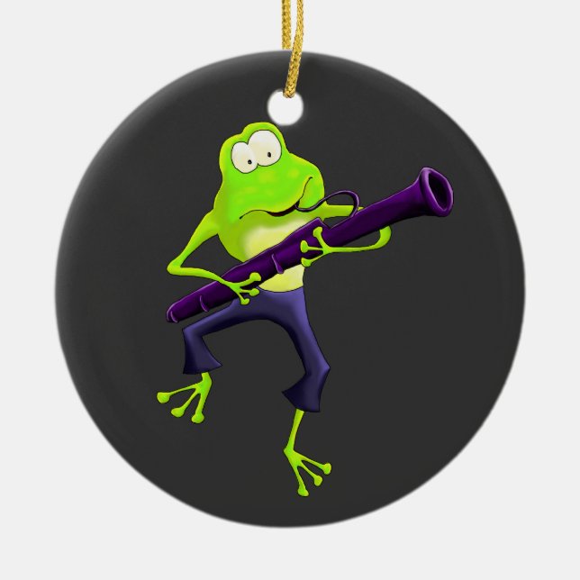 Ornement de grenouille de joueur de basson (Devant)