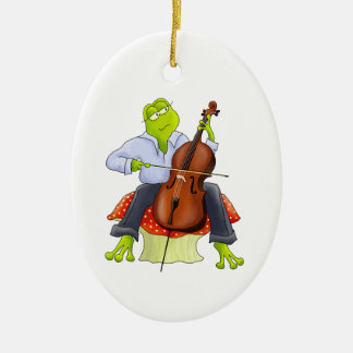 Ornement de grenouille de violoncelle