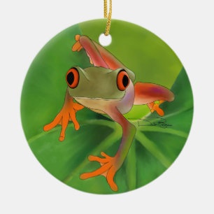 Ornement de grenouille folle avec Arrière - plan
