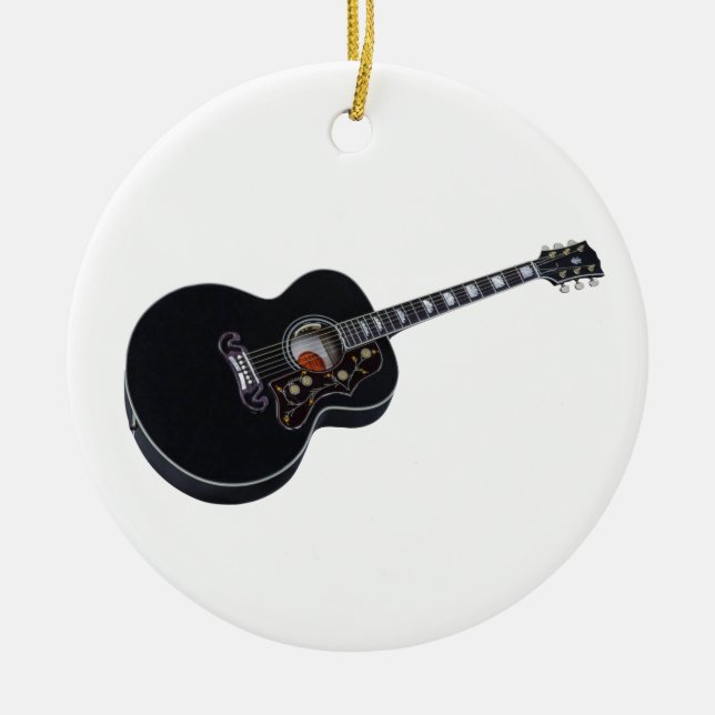 Ornement de guitare acoustique noire (Devant)