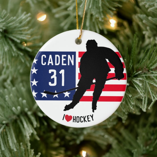 Ornement de hockey personnalisé (Arbre)