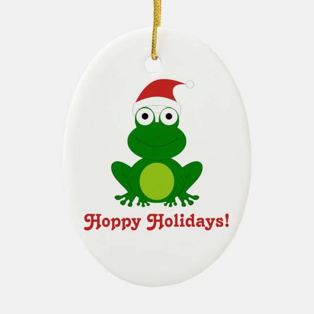 Ornement de houblon de Noël de grenouille de Père (Devant)
