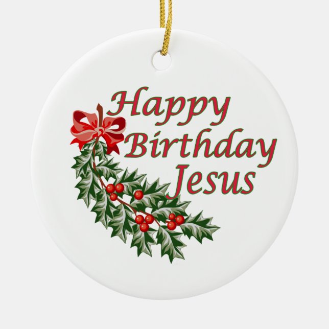 Ornement de Jésus de joyeux anniversaire (Devant)