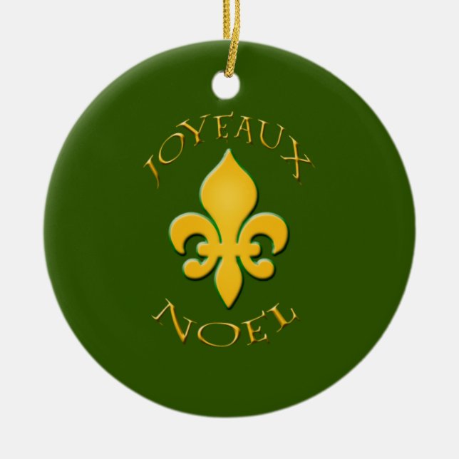 Ornement de Joyeaux Noel Fleur de Lis Holiday (Devant)