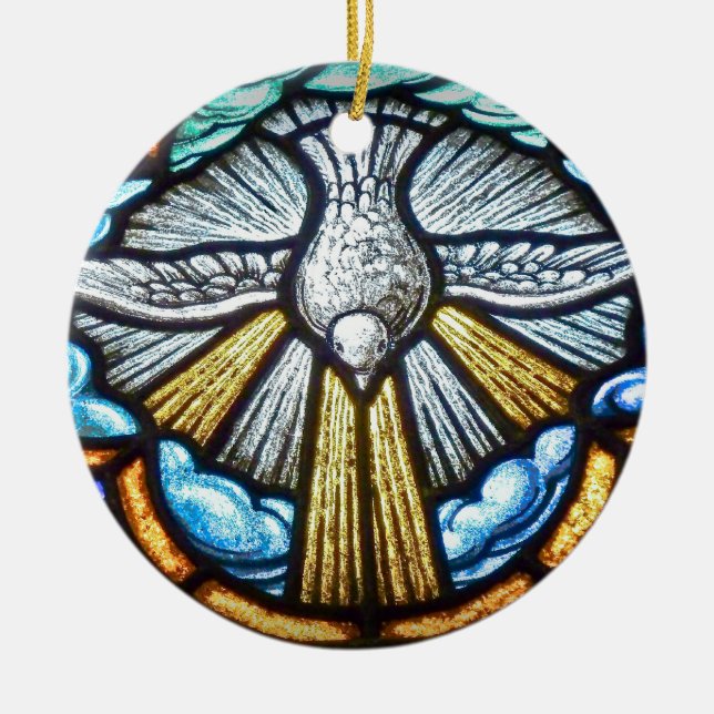 Ornement de la colombe de fenêtre en verre tendu (Devant)