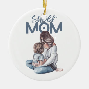 Ornement De La Fête Des Mères Super Maman