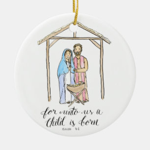 Ornement de la Nativité aquarelle