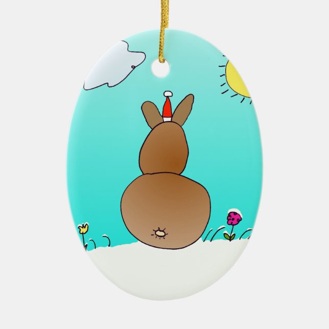 Ornement de lapin de Noël (Devant)