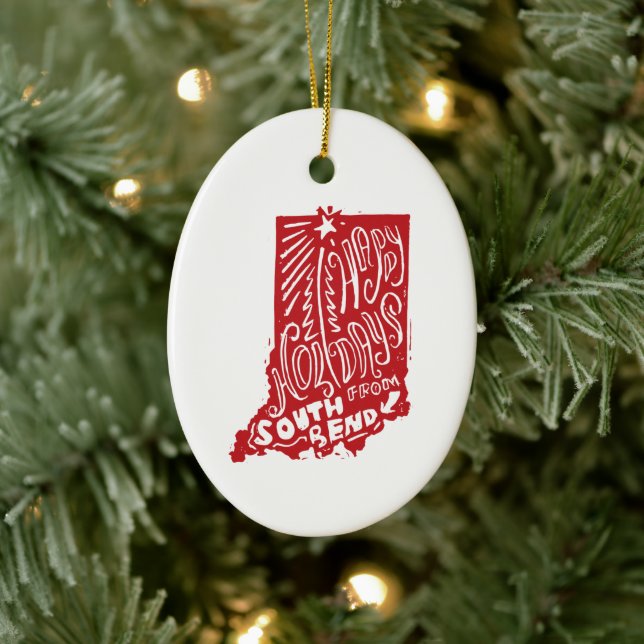 Ornement de l'arbre de Noël de South Bend Indiana (Arbre)