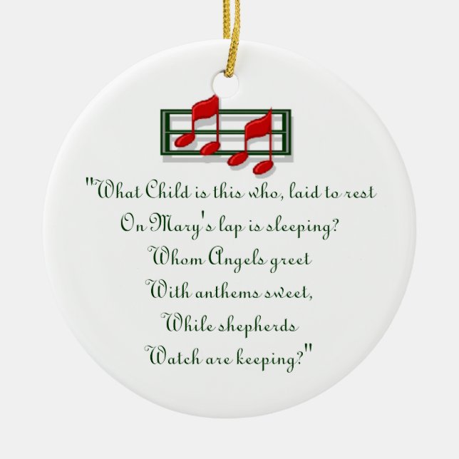 Ornement de l'Hymne "Quel enfant est-ce là ?" Noël (Devant)