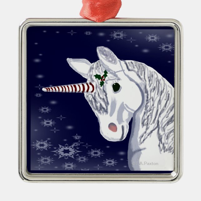 Ornement de licorne de Noël (Devant)