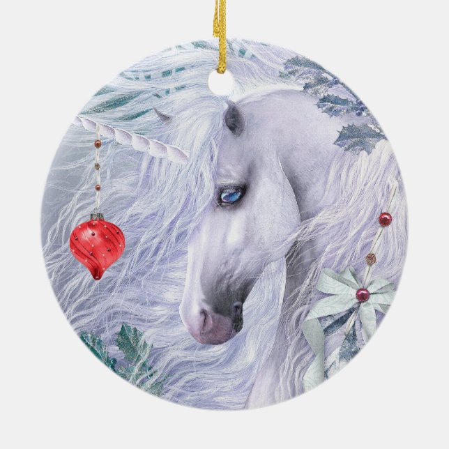 Ornement de licorne de Noël (Dos)