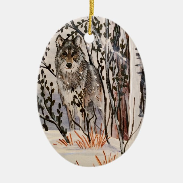 Ornement de loup de Noël (Devant)