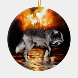 Ornement de loup gris