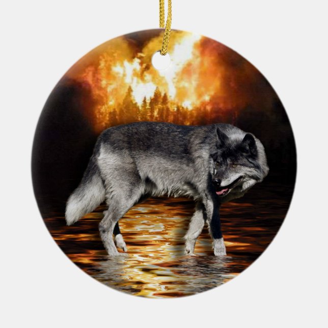 Ornement de loup gris (Devant)