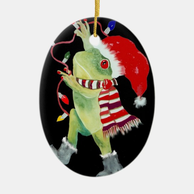 Ornement de lumières de Noël de grenouille (Devant)