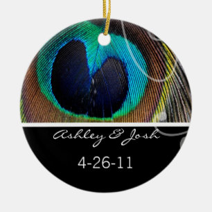 Ornement de mariage de plume de paon