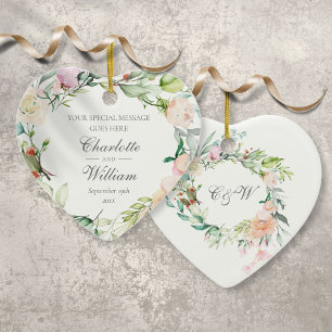 Ornement de mariage floral Ornement d'anniversaire