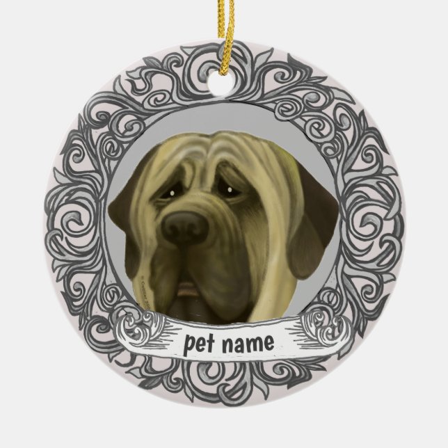 Ornement de mémoire affectueuse de chien Mastiff (Devant)