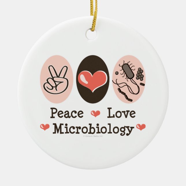 Ornement de microbiologie d'amour de paix (Devant)