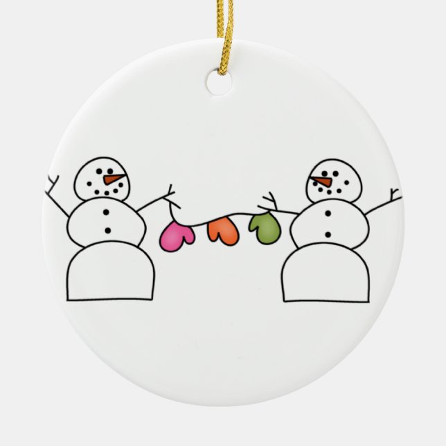 Ornement de mitaines de bonhomme de neige (Devant)