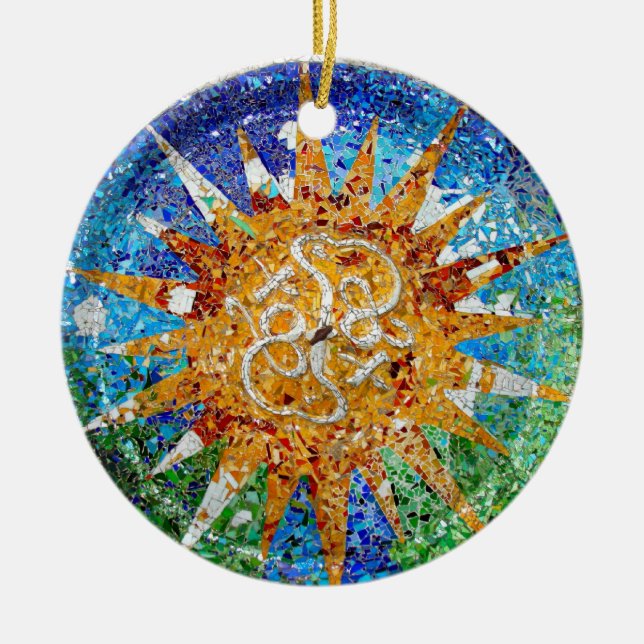 Ornement de mosaïque de rayon de soleil de Gaudi (Devant)