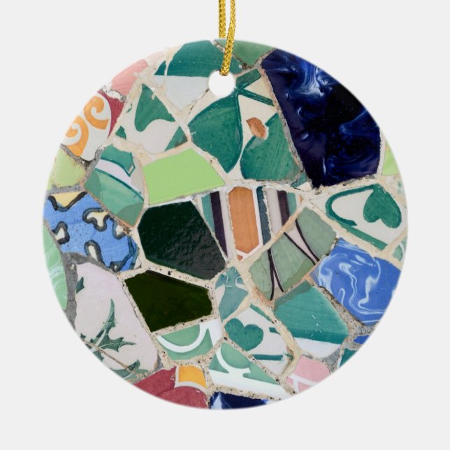 Ornement de mosaïques de Guell de parc (Devant)